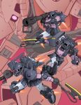  absurdres aiming bazooka_(gundam) black_tri-stars cable english_commentary gun gundam heat_hawk highres machine_gun machinery mecha mecha_focus mobile_suit mobile_suit_gundam_the_origin no_humans one-eyed robot science_fiction shield shoulder_spikes spikes thrusters user_mhyx7458 weapon zaku_ii zaku_ii_hmt_black_tri-stars_custom zaku_ii_s_char_custom zeon 