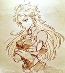  archer bad_id bad_pixiv_id breasts crossed_arms fate/stay_night fate_(series) genderswap genderswap_(mtf) graphite_(medium) medium_breasts solo takeluuu traditional_media 