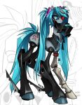  all_fours alternate_species arthropod blue_eyes blue_hair blue_necktie blue_tail bone calne_ca carrying_another cosplay crustacean cutie_mark cybernetic_eye cybernetics cyborg digital_drawing_(artwork) digital_media_(artwork) digitigrade duo earth_pony equid equine female feral feralized glowing glowing_eyes grey_body hair hasbro hatsune_miku hi_res hooves horse isopod long_hair machine malacostracan mammal mechanical_arm mechanical_leg my_little_pony nato-kun necktie on_head ponification pony quadruped robot robot_feral simple_background skeletal_arm solo_focus tail twintails_(hairstyle) vocaloid watermark white_background wire yarnican zoom_layer 