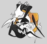 anthro arthropod blush colored cuddling female group head_grab hollow_knight_(franchise) hornet_(hollow_knight) insect kissing lace_(hollow_knight:_silksong) leg_grab mask objectfucker penetration shakra_(hollow_knight:_silksong) sitting team_cherry trio vaginal vaginal_penetration wrapped_arms
