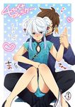  bad_id bad_pixiv_id brown_hair china_dress chinese_clothes crossdressing dress long_hair male_focus mikleo_(tales) moichobi multiple_boys on_lap panties panties_around_ankles panty_pull sorey_(tales) tales_of_(series) tales_of_zestiria underwear white_hair yaoi 