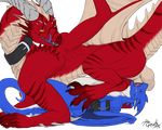  2015 alpha_channel amber_eyes balls bound claws collar cum cum_in_mouth cum_inside deep_throat dragon erection firondraak gorath horn licking licking_lips male male/male oral penis thorphax tongue tongue_out wings 