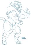  anthro bulge feline furious hyper hyper_muscles lion male mammal muscular solo 