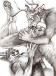  2015 anal anthro antlers anus butt butt_grab canine cervine claws deer duo eyes_closed fox grey_fox hand_on_butt horn kenket looking_down lying male male/male mammal monochrome nude on_back open_mouth oral pawpads paws rimming sex simple_background sketch smile spread_butt spreading tongue tongue_out white_background 