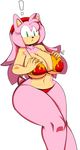  amy_rose big_breasts breasts clothing dreamcastzx1 female simple_background solo sonic_(series) swimsuit video_games 