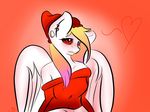  &lt;3 anthro beanie blush bottomless clothed clothing ear_piercing equine fan_character hair half-dressed hat looking_at_viewer mammal multicolored_hair my_little_pony pegasus piercing rainbow red-north red_eyes solo sweater unknown_artist white_skin wings 