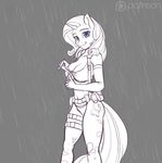  2015 anthro anthrofied blue_eyes breasts cleavage clothed clothing cutie_mark equine female friendship_is_magic horn mammal my_little_pony raining rarity_(mlp) scorpdk solo unicorn 