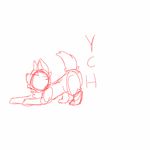  cat deofol eyes_closed feline female mammal open_mouth paws pernicious raised_tail sketch ych 