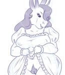  black_and_white breasts clothed clothing donkey dress equine eyebrows eyelashes female lonbluewolf looking_at_viewer mammal monochrome navel nipples open_mouth presenting pussy simple_background sketch solo tongue white_background 