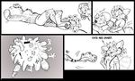  artisan_sunspot_(arty) bed black_and_white boxers_(clothing) candy_and_ryan clothed clothing comic dialogue english_text feline half-dressed humor male mammal monochrome raccoon richard_nicolaides_(vinci) text topless underwear vincifruit yumar 