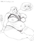  ambiguous_gender big_breasts black_and_white blush breasts caprine chubby clothing duo english_text female goat horn huge_breasts human idlecil lingerie mammal mature_female monochrome monster nipples overweight phone protagonist_(undertale) sitting smile text toriel undertale underwear video_games 