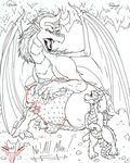  angry dracorex dragon fur furred_dragon greldon mine monochrome nacht_(artist) pouting rangarig_rex scalie strawberry tagme 