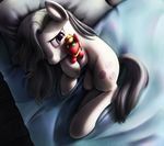 2015 bed chryseum cutie_mark earth_pony equine female feral friendship_is_magic hair horse long_hair lying mammal marble_pie_(mlp) my_little_pony on_bed on_side pillow plushie pony smile solo 