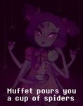  arachnid arthropod blush english_text fangs female looking_at_viewer muffet multi_limb multiple_eyes pastelcannibal pigtails spider text undertale video_games 