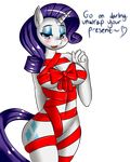  alpha_channel anthro anthrofied blue_eyes blush breasts cleavage clothed clothing dialogue english_text equine eyeshadow female friendship_is_magic fur hair half-closed_eyes hand_behind_back hi_res horn looking_at_viewer makeup mammal my_little_pony open_mouth purple_hair rarity_(mlp) ribbons simple_background solo sssonic2 text transparent_background twistedscarlett60 unicorn white_skin wrapped_up 