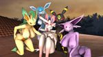  3d anthro big_breasts breasts eeveelution espeon evilbanana female glaceon group leafeon looking_at_viewer nintendo nude plantigrade pok&eacute;mon sylveon umbreon video_games 