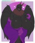 anthro arthropod belly big_breasts breasts clothed clothing featureless_breasts feelers female front_view hi_res huge_breasts huge_thighs insect lepidopteran moth neck_tuft non-mammal_breasts overweight overweight_anthro overweight_female purple_clothing purple_robe red_eyes robe silianor solo thick_thighs topless topless_female tuft voluptuous_anthro voluptuous_female wide_hips wings