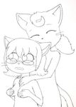  anthro bittersweet_candy_bowl blush breasts cat couple covering covering_breasts covering_self duo embarrassed eyes_closed eyewear feline female female/female from_behind fur glasses gnukko hair jessica_(bcb) madison_(bcb) mammal monochrome nude open_mouth simple_background sketch teenager webcomic young 