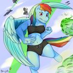  breasts equine female flying friendship_is_magic fur hair horse mammal mr.smile my_little_pony rainbow_dash_(mlp) sky 