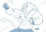  anthro feline furious hyper hyper_muscles lion male mammal muscular nipples solo 