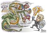  2015 amazing armor ben_garrison english_text female human humor hydra male mammal melee_weapon milo_yiannopoulos parody pyramid shield sword text the_truth weapon 
