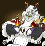  anthro female hair horn owlawdy pawpads pussy puzzle_&amp;_dragons spread_legs spreading video_games white_phantom_demon_ilm wings 