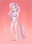  2015 anthro anthrofied bra chango-tan clothing equine female friendship_is_magic green_eyes hair half-closed_eyes horn long_hair looking_at_viewer mammal multicolored_hair my_little_pony navel panties solo sweetie_belle_(mlp) two_tone_hair underwear unicorn young 