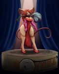 anthro clothed clothing cosplay disney ear_piercing elbow_gloves female flower gloves hair high_heels jessica_rabbit mammal micro mouse piercing plant plantigrade red_hair rodent solo tgwonder who_framed_roger_rabbit wide_hips 