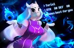  2015 anthro caprine clothed clothing don_ko english_text female fur glowing goat horn long_ears looking_at_viewer magic mammal monster solo text toriel undertale video_games white_fur 