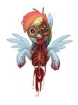  2015 blood bone equine eyewear female friendship_is_magic goggles gore internal_organs mammal my_little_pony nightmare_fuel organs pegasus purple_eyes rainbow_dash_(mlp) siansaar solo undead wings zombie 