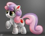  cute equine feral friendship_is_magic green_eyes hair horn horse machine mammal multicolored_hair my_little_pony pony robot sleepy solo sweetie_belle_(mlp) sweetie_bot_(mlp) symbianl unicorn young 