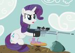  angry beverage blue_hair cutie_mark equine female food friendship_is_magic hair horn horse mammal mane my_little_pony open_mouth pony rarity_(mlp) rock solo source_request table tea unicorn unknown_artist weapon 