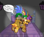  balls bed bigger_version_at_the_source blue_eyes blue_hair bomb caught cute_fangs explosives hair inside koopalings larry_koopa lemmy_koopa male male/male multicolored_hair nude penis pink_penis raukue yellow_eyes young 