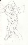  2014 2015 anthro blush butt couple cub cuddling cute duo embrace eyes_closed friendship fur group hair horn love luxor male male/male mammal monochrome mouse navel nipples noxor paws relationship rodent romantic simple_background standing twymouse young 