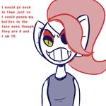  english_text female hair ponytail red_hair solo text undertale undyne unknown_artist video_games 