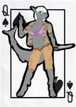  2015 anthro breasts card clothed clothing female fish green_eyes leonthekitsune looking_at_viewer marine playing_card shark simple_background solo 