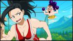  anime_screenshot ass bikini boku_no_hero_academia breasts chasing highres huge_ass large_breasts mineta_minoru non-web_source pervert sexual_harassment swimsuit third-party_edit yaoyorozu_momo 