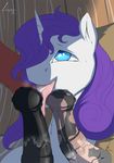 2015 animal_genitalia blue_eyes breath disembodied_penis equine erection female friendship_is_magic group hair hair_over_eye hi_res horn horsecock lengthen licking long_hair male male/female mammal my_little_pony open_mouth oral penis penis_lick purple_hair rarity_(mlp) sex solo_focus tongue tongue_out unicorn vein 