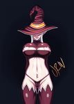  big_breasts big_nipples breasts camel_toe clothing elf female front_view hat humanoid legwear nipples not_furry pinup pointy_ears pose runes simple_background solo thigh_highs tight_clothing underwear urw wizard_hat 