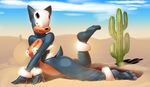  2015 anklet anthro bracelet breasts butt cactus canine desert elpatrixf fangs female houndour jewelry looking_at_viewer mammal nintendo outside pok&eacute;mon pok&eacute;morph pose raised_leg skull solo video_games white_sclera 