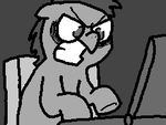  angry animated banned_from_equestria big_brian chair computer earth_pony equine fan_character feral friendship_is_magic horse laptop mammal monochrome my_little_pony pokehidden pony rage sitting solo typing vibrating 