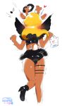  2025 angel_costume anthro blush bottomwear butt butt_slap clothed clothing deer deltarune disembodied_hand female female_anthro footwear glistening glistening_butt hair heart_symbol hi_res high_heels long_hair mammal musical_note musical_symbol noelle_holiday raised_tail rear_view scorci shoes short_tail skimpy skirt slap surprised symbol tail undertale_(series) 
