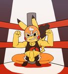  anonanim anthro balls cosplay_pikachu erection flexing male nintendo penis pikachu pikachu_libre pok&eacute;mon solo uncut video_games 