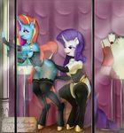 2015 anthro anthrofied bound_tail breasts duo equine female female/female friendship_is_magic hair hooves horn inside mammal my_little_pony nipples pussy_juice rarity_(mlp) saddnesspony sassy_saddles_(mlp) unicorn 