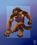  abs abstract_background anthro balls biceps border canine crouching digital_media_(artwork) dog fluffy front_view full-length_portrait fully_sheathed german_shepherd halloween holidays male mammal mujarin muscular muscular_male nude pecs sheath simple_background solo vallhund were 