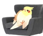  avian beak bird blush chair cockatiel cockatoo female hopkins mcburd_(character) open_mouth parrot pussy raised_leg spreading 