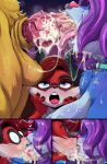 absurd_res animal_genitalia animal_penis anthro balls bodily_fluids canid canine canine_genitalia canine_penis comic cum cum_in_mouth cum_inside deep_throat eyewear fellatio female female/female fox g4rron genital_fluids genitals glasses group hi-rez_studios hi_res kissing knot lagomorph leporid male male/female mammal moji_(paladins) oral oral_penetration paladins_(game) penetration penile penis pepper_(paladins) pip_(paladins) rabbit sex snowballing sweat sweatdrop trio wearing_glasses 