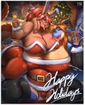 alcohol anthro belt beverage big_breasts black_clothing black_legwear blue_body blush breast_lick breast_play breasts brown_body brown_fur brown_hair butt butt_grab carla_(ocaritna) christmas christmas_tree cleavage clothed clothing container cup dragon dress drinking_glass duo dutch_angle english_text eyewear fake_antlers fake_ears fake_horns fake_rabbit_ears female female/female final_fantasy fur glass glass_container glass_cup glasses glistening glistening_body glistening_fur hair hand_on_butt happy_holidays holding_glass holding_object holidays huge_breasts inside legwear licking long_ears long_hair looking_at_viewer mawar_(ocaritna) mythological_creature mythological_scalie mythology nu_mou ocaritna open_mouth panties pink_eyes plant ponytail purple_eyes red_clothing red_dress red_hair red_legwear red_panties red_underwear santa_dress scalie sitting slightly_chubby slightly_chubby_female spread_legs spreading square_enix tan_body text thick_thighs tongue tongue_out tree underwear wide_hips wine wine_glass xoxo