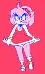  amy_rose blush boots breasts clothed clothing dress female footwear fur gloves hedgehog mammal panties pink_fur skimpy skirt smile solo sonic_(series) sparkles underwear wide_hips 