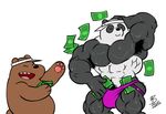 bear bobthetanuki bulge clothing duo grizzly_(character) grizzly_bear hyper hyper_muscles male mammal muscular panda panda_(character) underwear we_bare_bears 